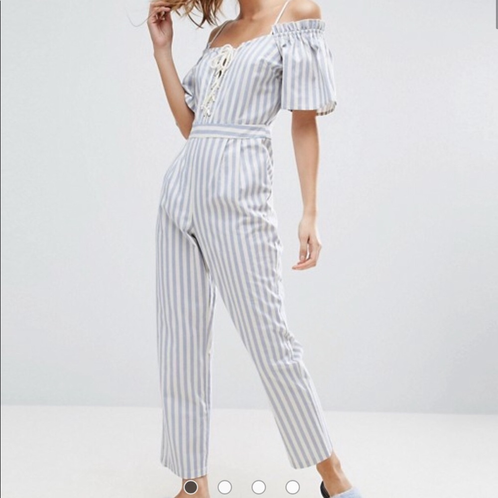 Off the shoulder jump suit